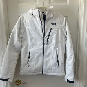 The North Face Women's White Ski Jacket with Black Trim